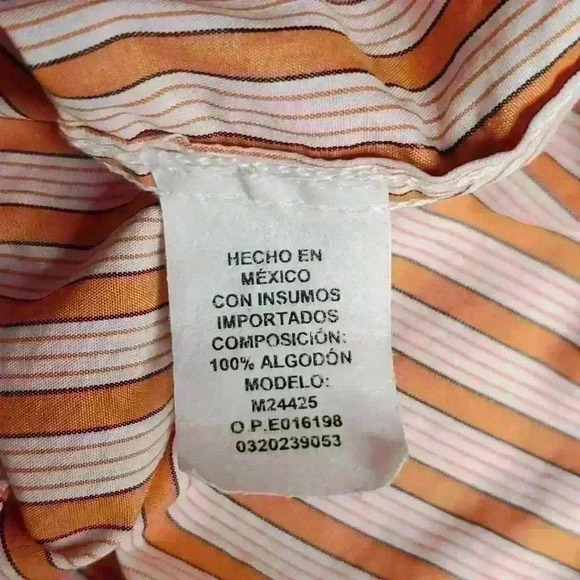 Ferrioni Sportivo Orange Stripe Button Down Shirt Scottie Dog Logo Pocket sz XL - Picture 8 of 10